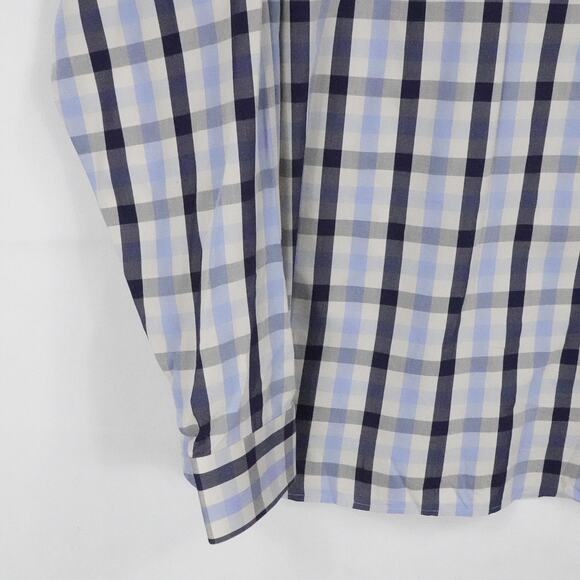 Fish‎ Hippie Shirt Mens 2XL Blue Gray Plaid Solace Collection Office Business - Picture 12 of 16